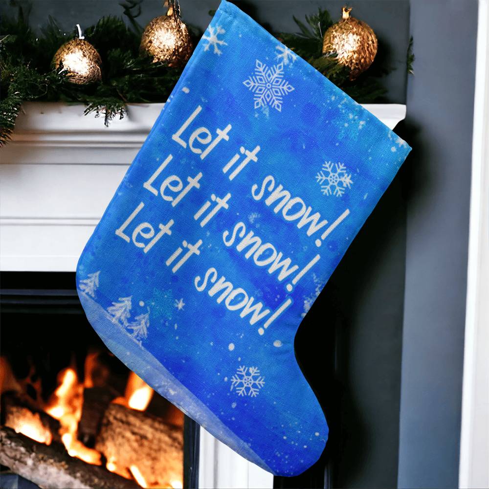 Holiday Stocking - Let It Snow - Let It Snow - Let It Snow - Giant Holiday Stocking - The Shoppers Outlet