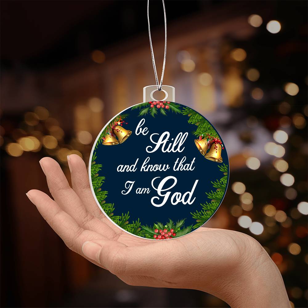 Inspirational - Be Still And Know That I Am God - Personalized Acrylic Ornament - The Shoppers Outlet