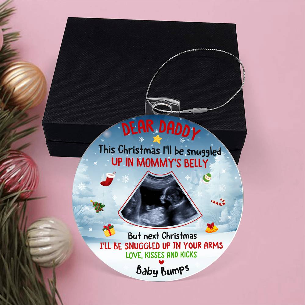 Dad - Holiday Ornament - Baby Bumps - Personalized Acrylic Ornament - The Shoppers Outlet