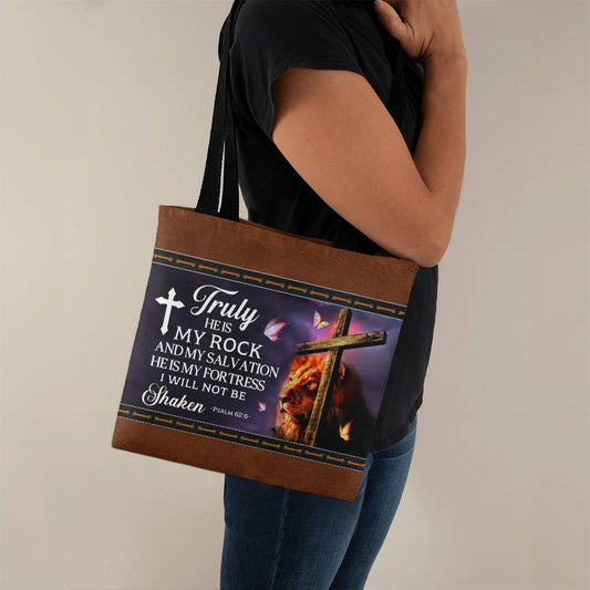 Faith - Truly He Is My Rock and My Salvation - Psalm 62:6 - Classic Tote Bags - The Shoppers Outlet