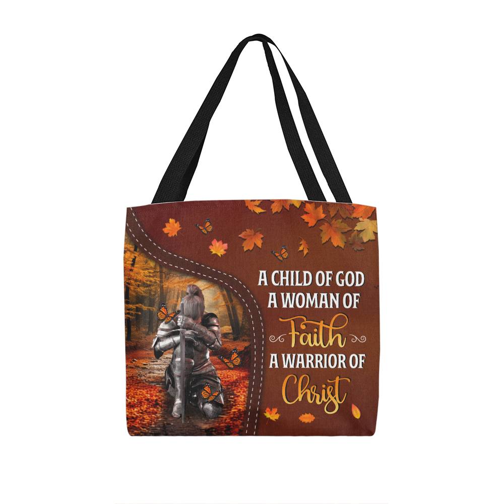 Inspirational - A Child Of God A Woman Of Faith A Warrior Of Christ - Classic Tote Bag - The Shoppers Outlet