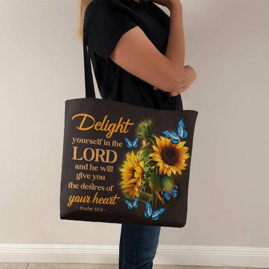 Faith - Delight Yourself In The Lord - Psalm 37:4 - Classic Tote Bag - The Shoppers Outlet