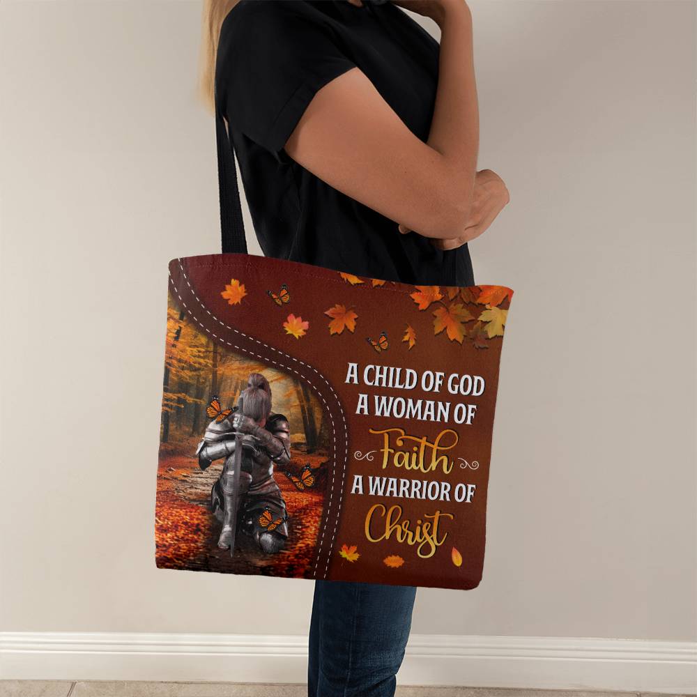 Inspirational - A Child Of God A Woman Of Faith A Warrior Of Christ - Classic Tote Bag - The Shoppers Outlet