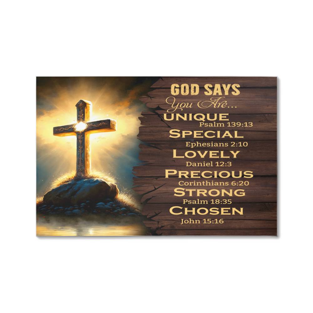 Faith - God Says You Are - Bible Verse - Gallery Wrapped Canvas Prints - The Shoppers Outlet