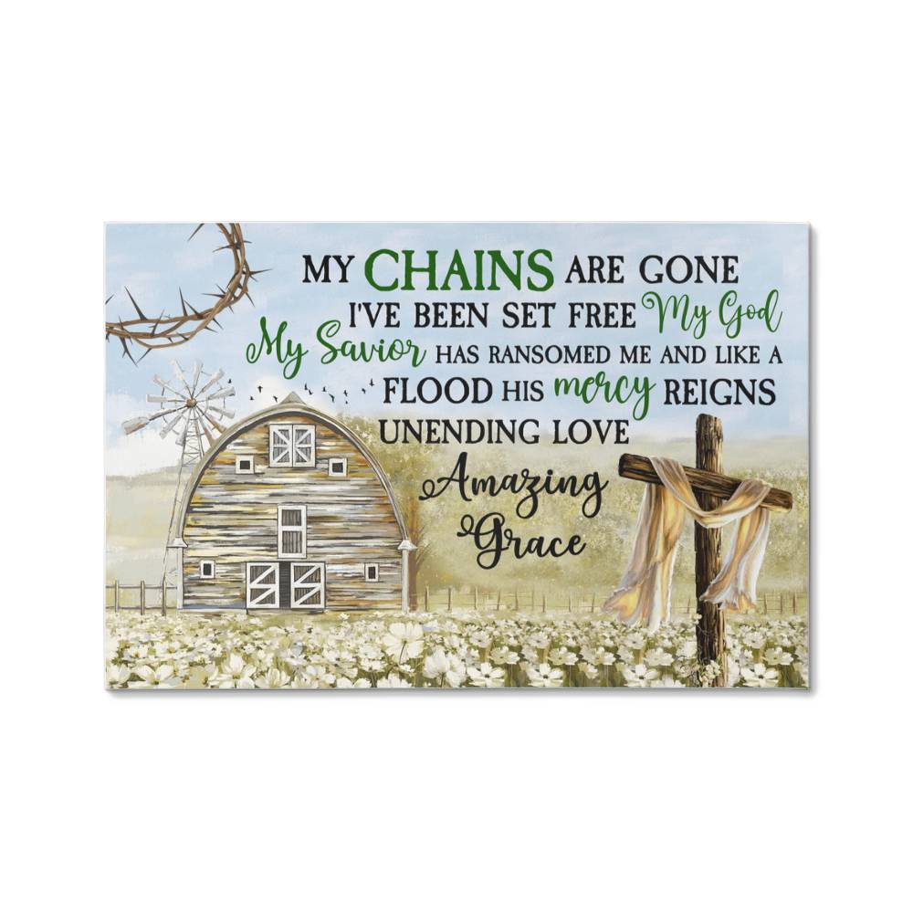 Faith - My Chains Are Gone I've Been Set Free MY God My Savior - Gallery Wrapped Canvas Prints - The Shoppers Outlet