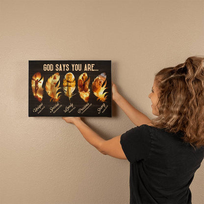 Inspirational - God Says You Are - Gallery Wrapped Canvas - The Shoppers Outlet