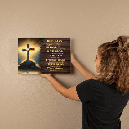 Faith - God Says You Are - Bible Verse - Gallery Wrapped Canvas Prints - The Shoppers Outlet