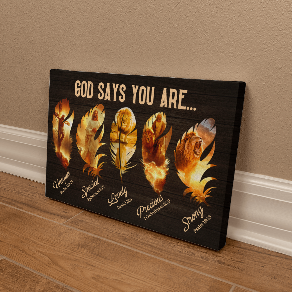 Inspirational - God Says You Are - Gallery Wrapped Canvas - The Shoppers Outlet