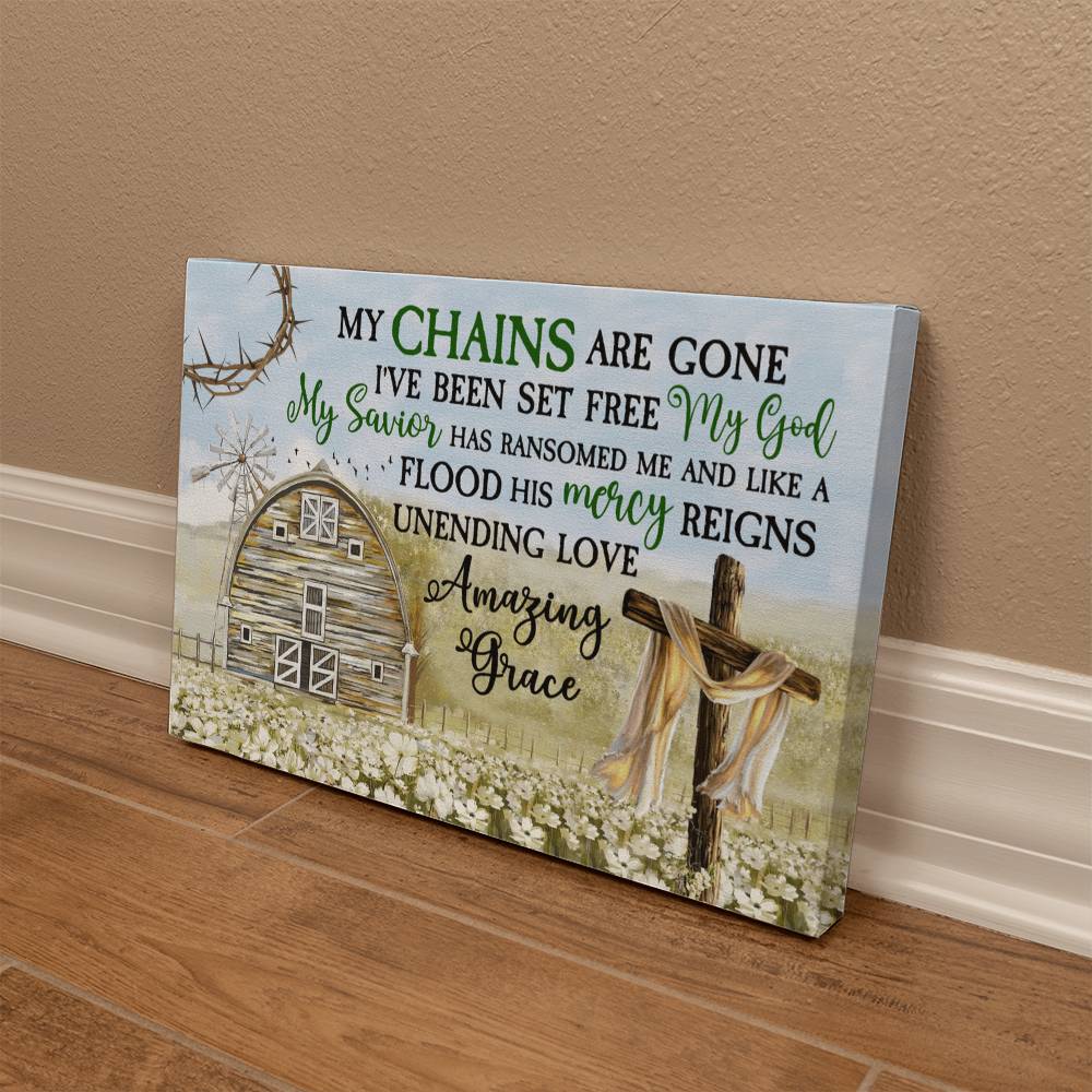 Faith - My Chains Are Gone I've Been Set Free MY God My Savior - Gallery Wrapped Canvas Prints - The Shoppers Outlet