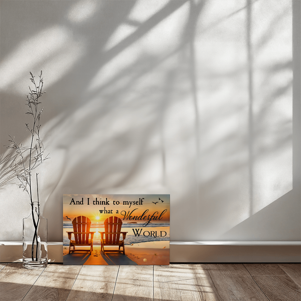 Inspirational - And I Think To Myself What A Wonderful World - Gallery Wrapped Canvas - The Shoppers Outlet