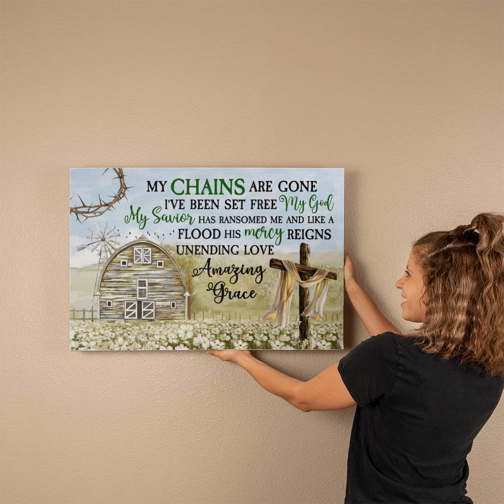 Faith - My Chains Are Gone I've Been Set Free MY God My Savior - Gallery Wrapped Canvas Prints - The Shoppers Outlet