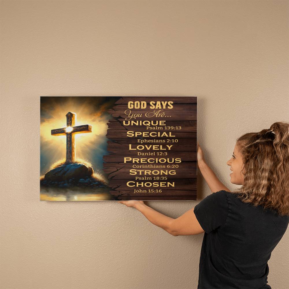 Faith - God Says You Are - Bible Verse - Gallery Wrapped Canvas Prints - The Shoppers Outlet