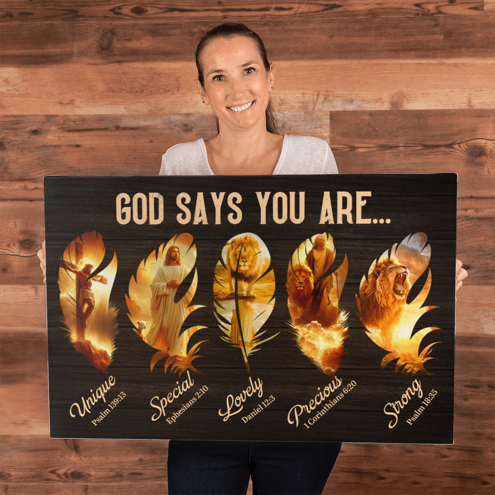 Inspirational - God Says You Are - Gallery Wrapped Canvas - The Shoppers Outlet