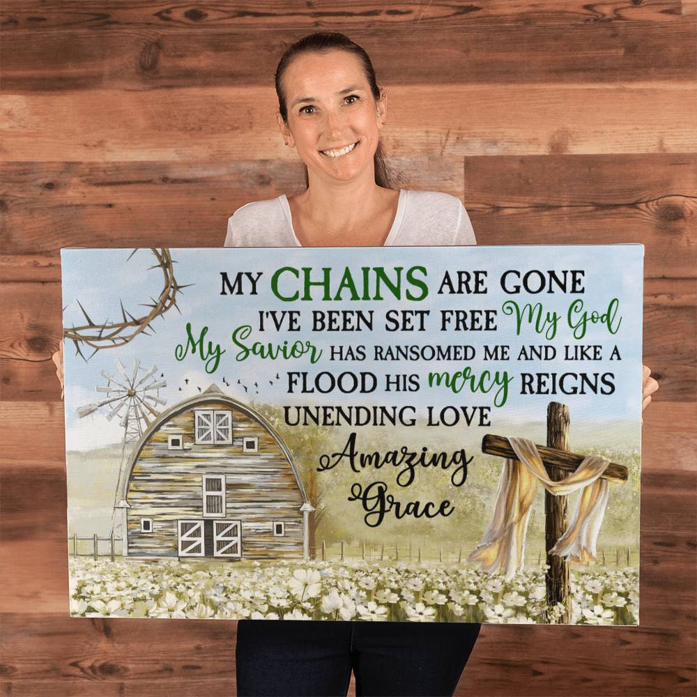 Faith - My Chains Are Gone I've Been Set Free MY God My Savior - Gallery Wrapped Canvas Prints - The Shoppers Outlet