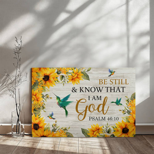 Faith - Be Still And Know That I Am God - Psalm 46:10 - Gallery Wrapped Canvas Prints - The Shoppers Outlet