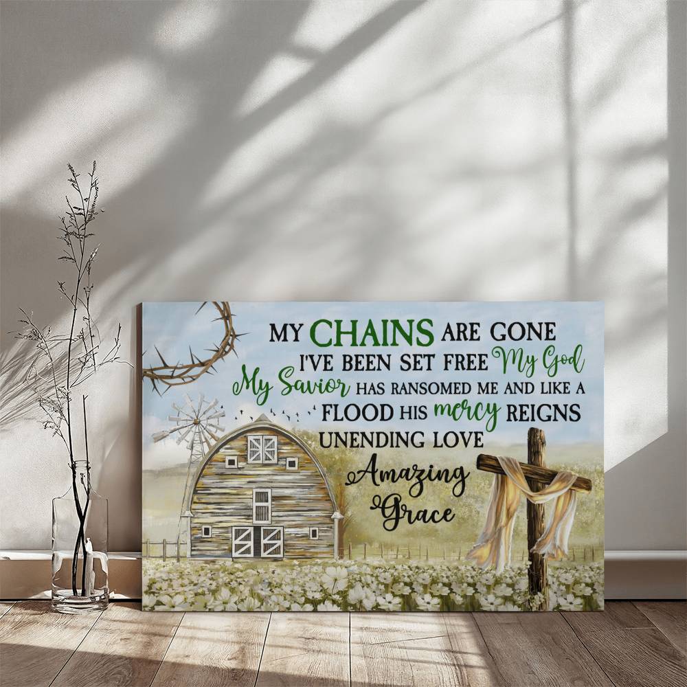 Faith - My Chains Are Gone I've Been Set Free MY God My Savior - Gallery Wrapped Canvas Prints - The Shoppers Outlet