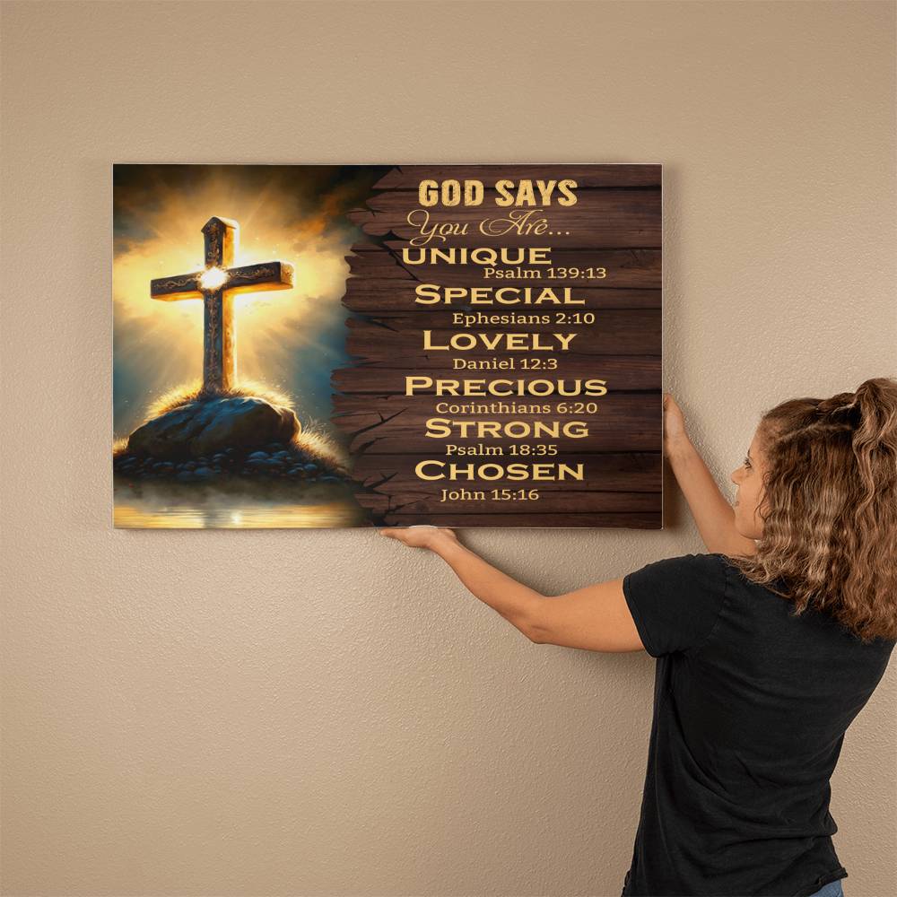 Faith - God Says You Are - Bible Verse - Gallery Wrapped Canvas Prints - The Shoppers Outlet