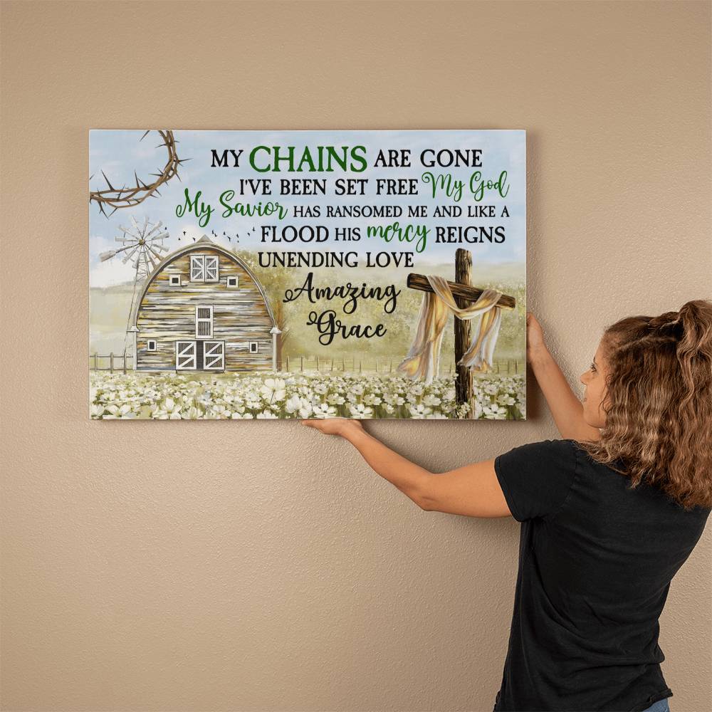 Faith - My Chains Are Gone I've Been Set Free MY God My Savior - Gallery Wrapped Canvas Prints - The Shoppers Outlet