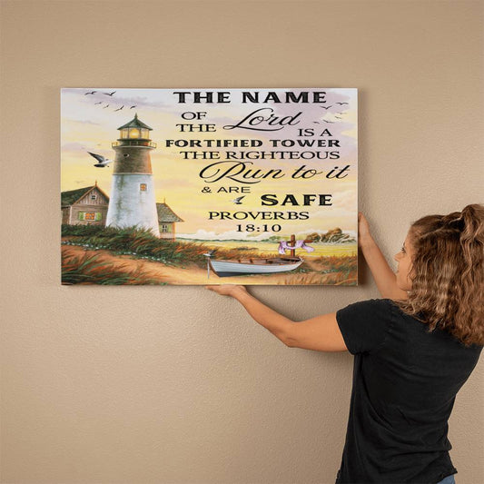 Faith - The Name Of The Lord Is A Fortified Tower - Proverbs 18:10 - Gallery Wrapped Canvas Prints - The Shoppers Outlet