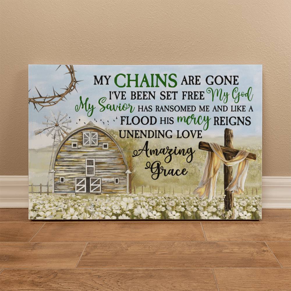 Faith - My Chains Are Gone I've Been Set Free MY God My Savior - Gallery Wrapped Canvas Prints - The Shoppers Outlet