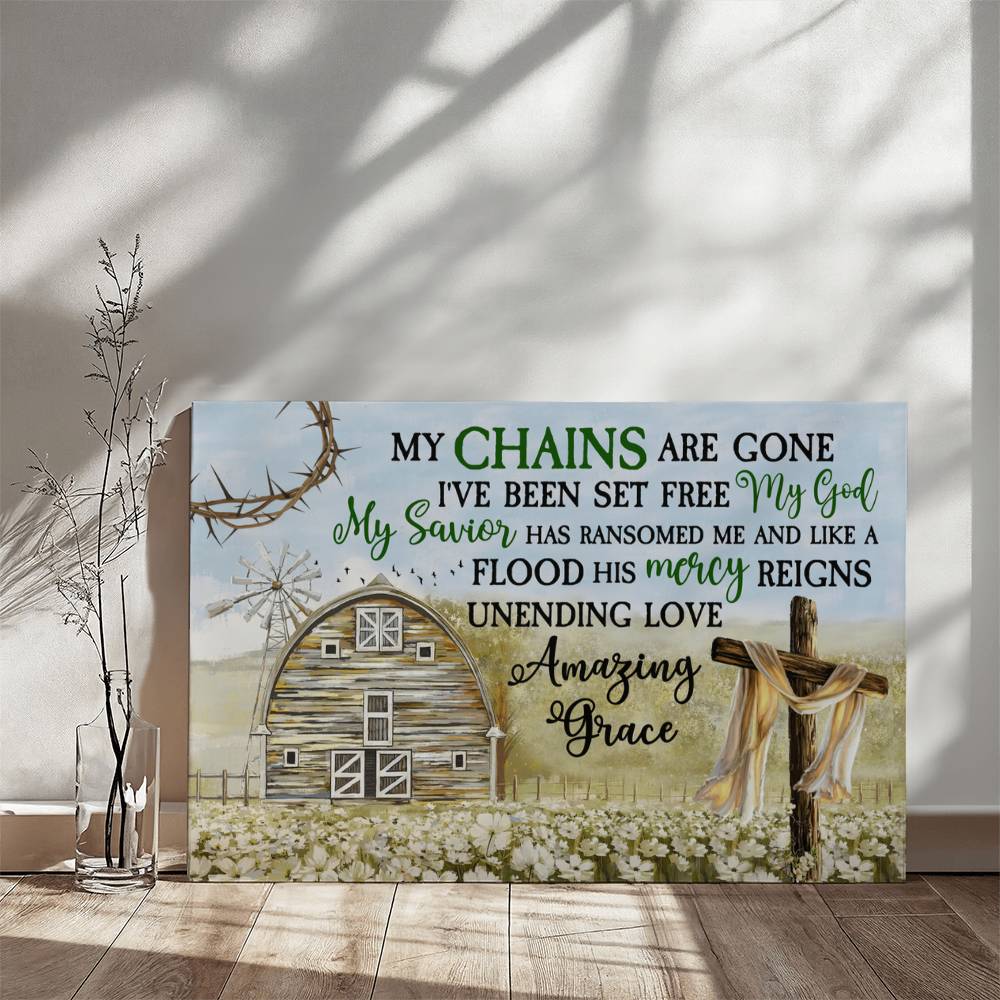 Faith - My Chains Are Gone I've Been Set Free MY God My Savior - Gallery Wrapped Canvas Prints - The Shoppers Outlet