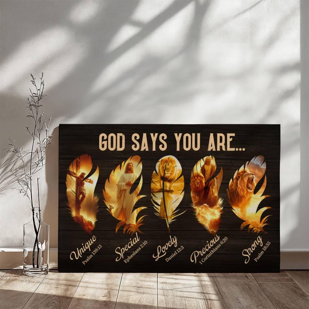 Inspirational - God Says You Are - Gallery Wrapped Canvas - The Shoppers Outlet