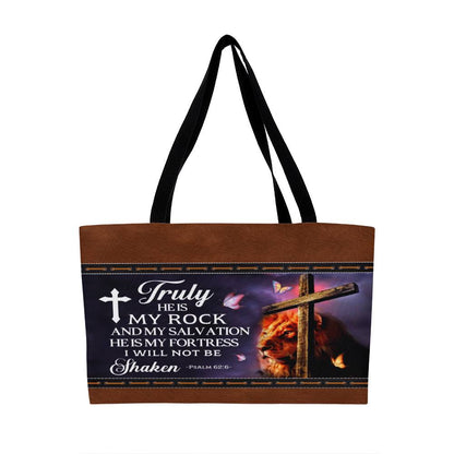 Faith - Truly He Is My Rock and My Salvation - Psalm 62:6 - Weekender Tote Bags - The Shoppers Outlet