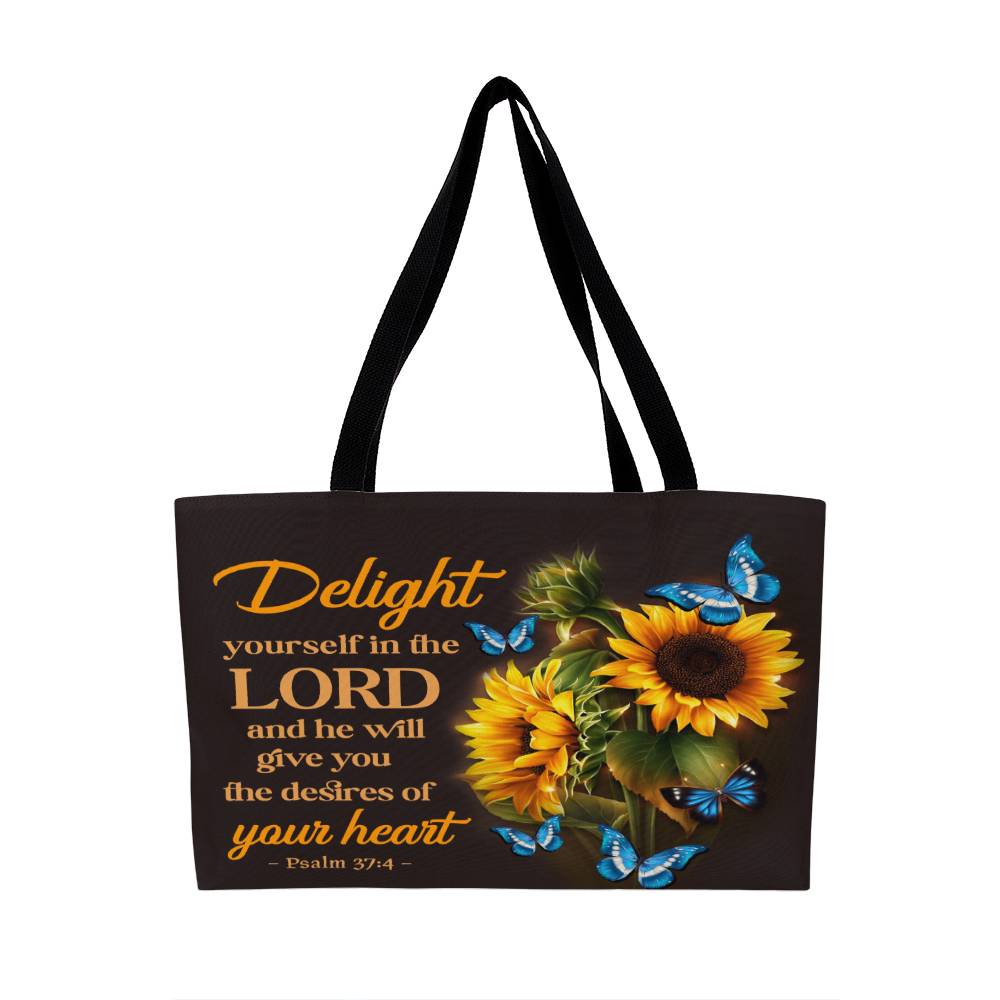 Faith - Delight Yourself In The Lord - Psalm 37:4 - Weekender Tote Bag - The Shoppers Outlet