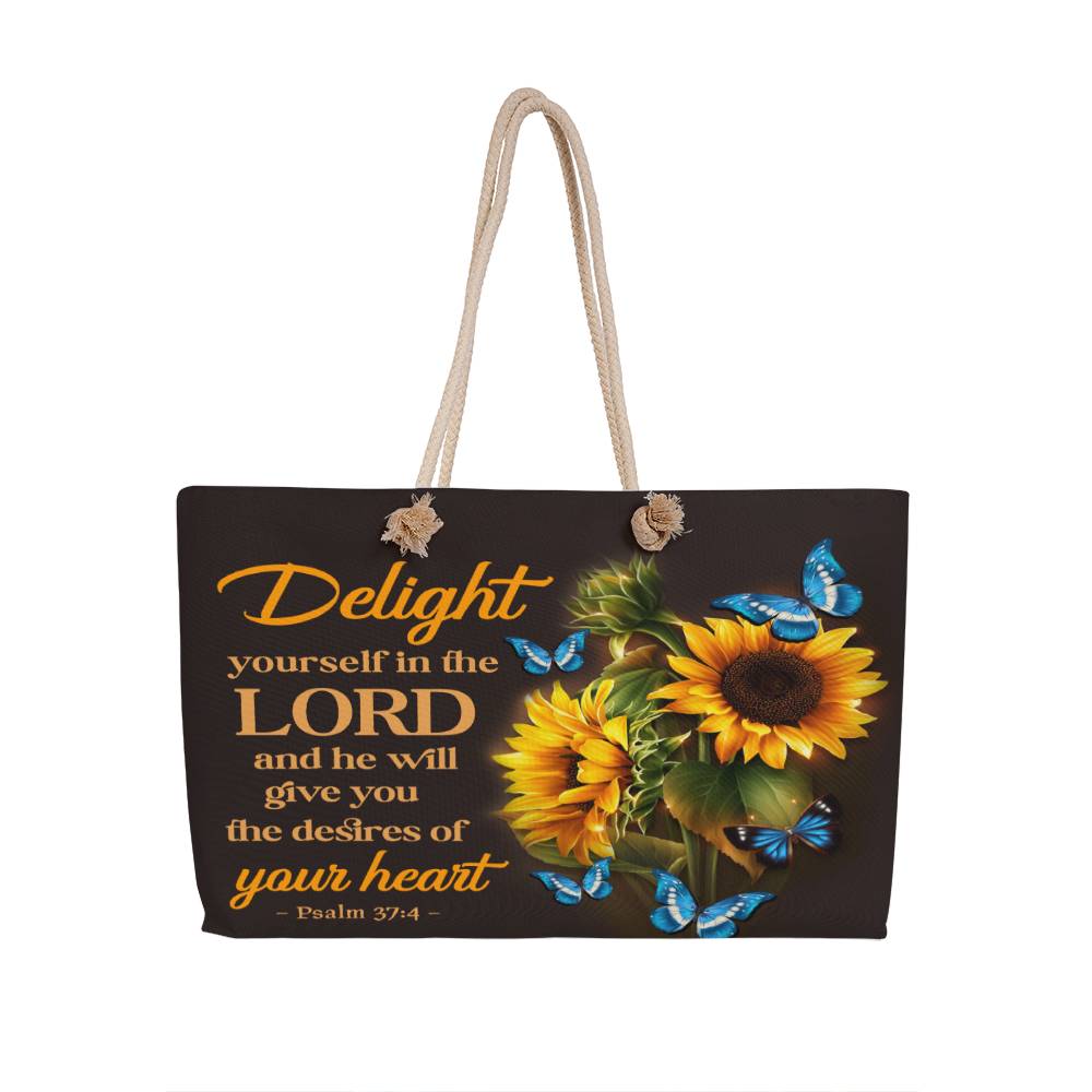 Faith - Delight Yourself In The Lord - Psalm 37:4 - Weekender Tote Bag - The Shoppers Outlet