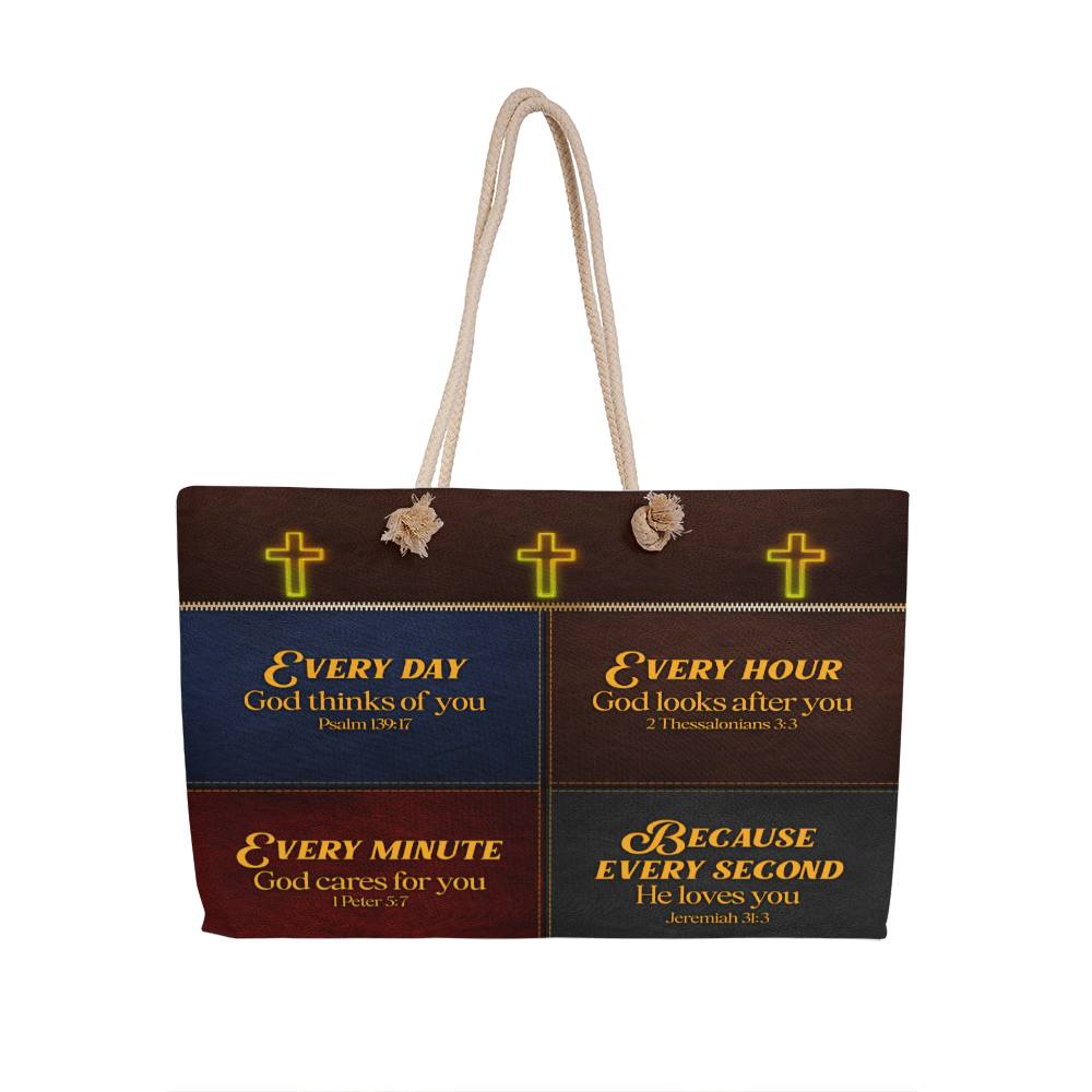 Faith - Our Every Because Bible Verses- Weekender Tote Bags - The Shoppers Outlet