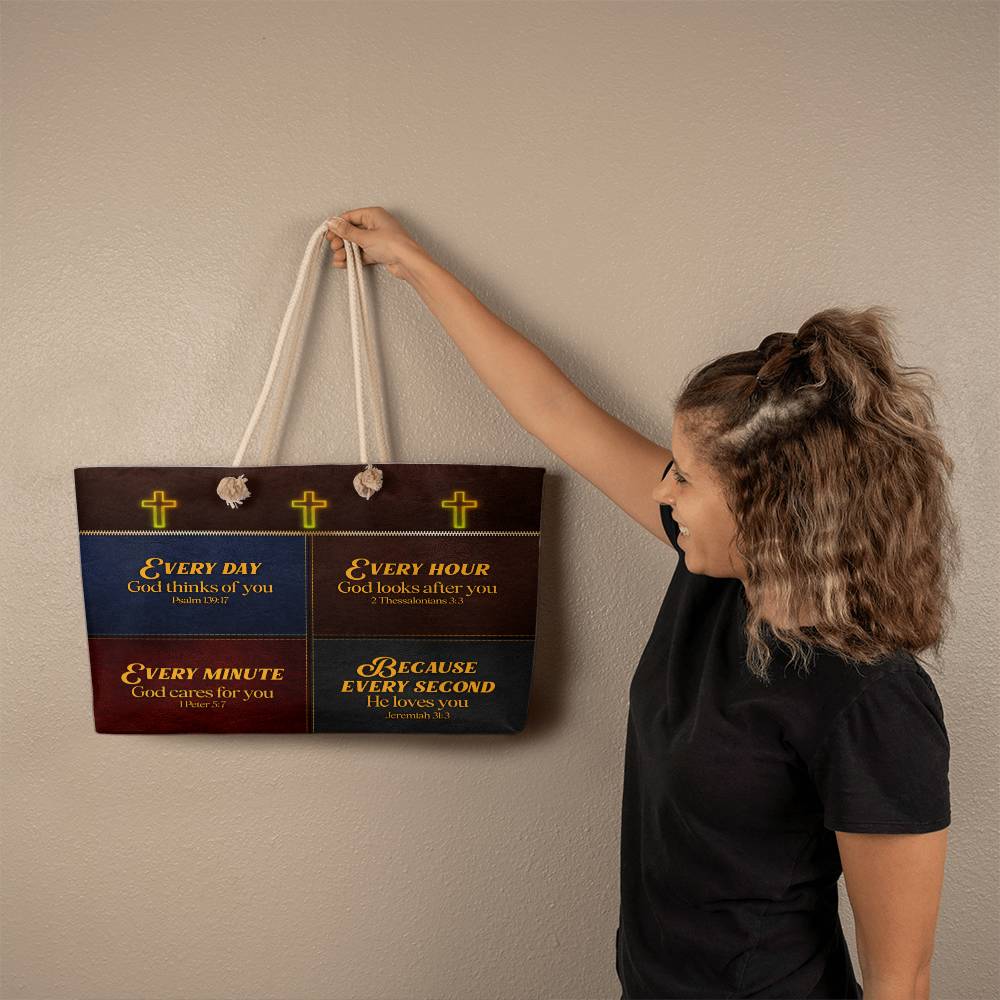 Faith - Our Every Because Bible Verses- Weekender Tote Bags - The Shoppers Outlet