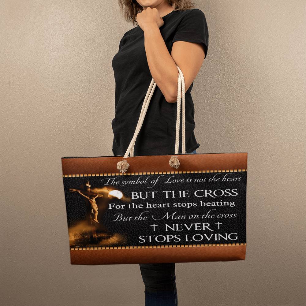 Inspirational - The Symbol Of Love Is Not The Heart But The Cross - Weekender Tote Bag - The Shoppers Outlet