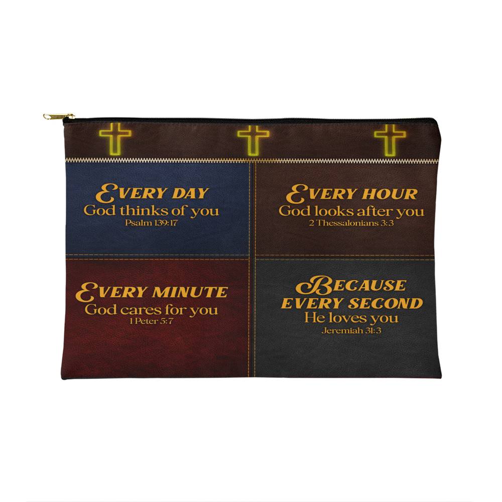 Faith - Our Every Because Bible Verses - Small Fabric Zippered Pouch - The Shoppers Outlet