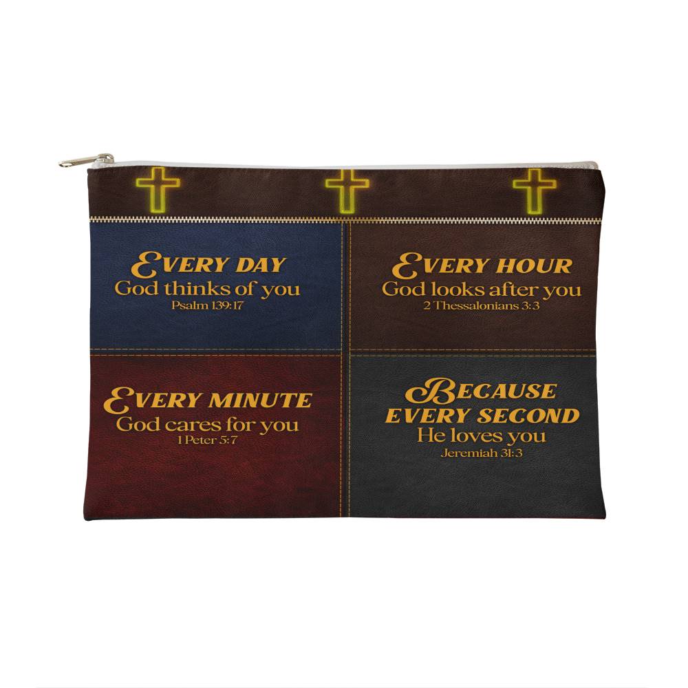 Faith - Our Every Because Bible Verses - Small Fabric Zippered Pouch - The Shoppers Outlet