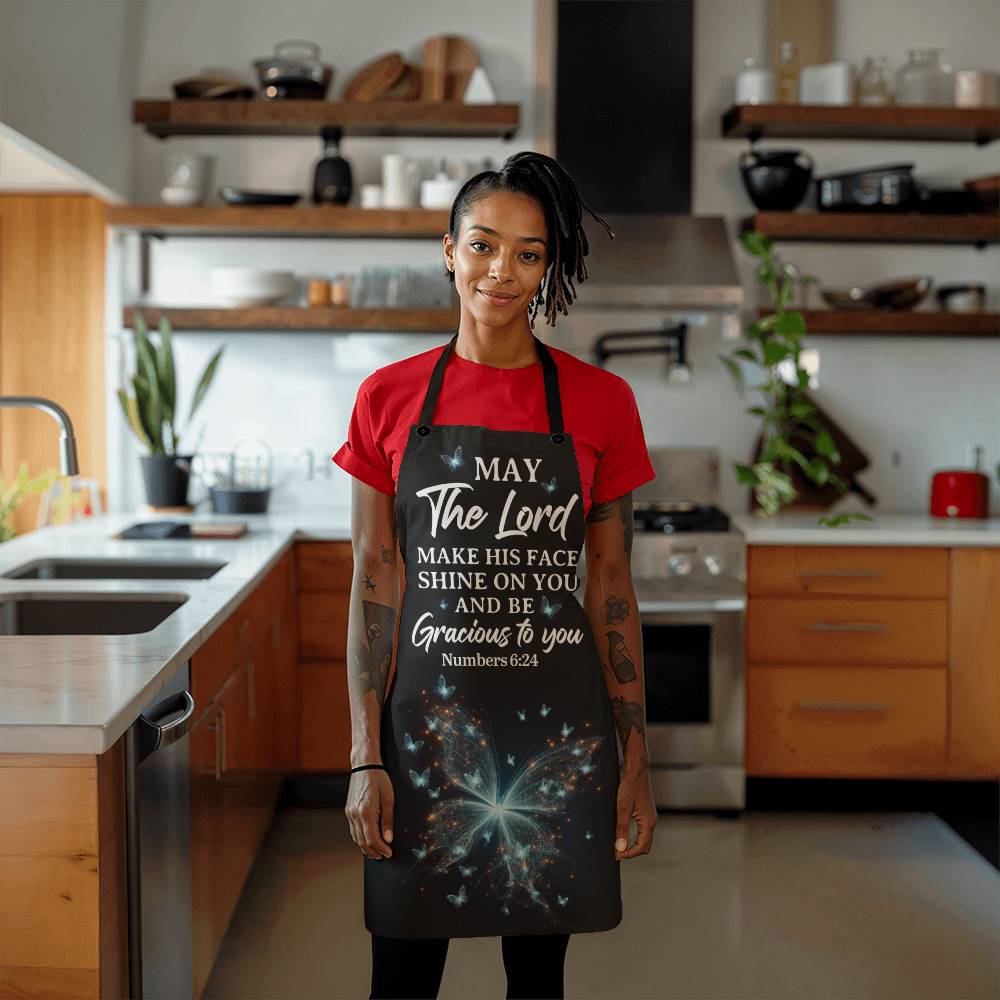 May The Lord Make His Face Shine On You - Numbers 6:24 - Premium Apron - The Shoppers Outlet