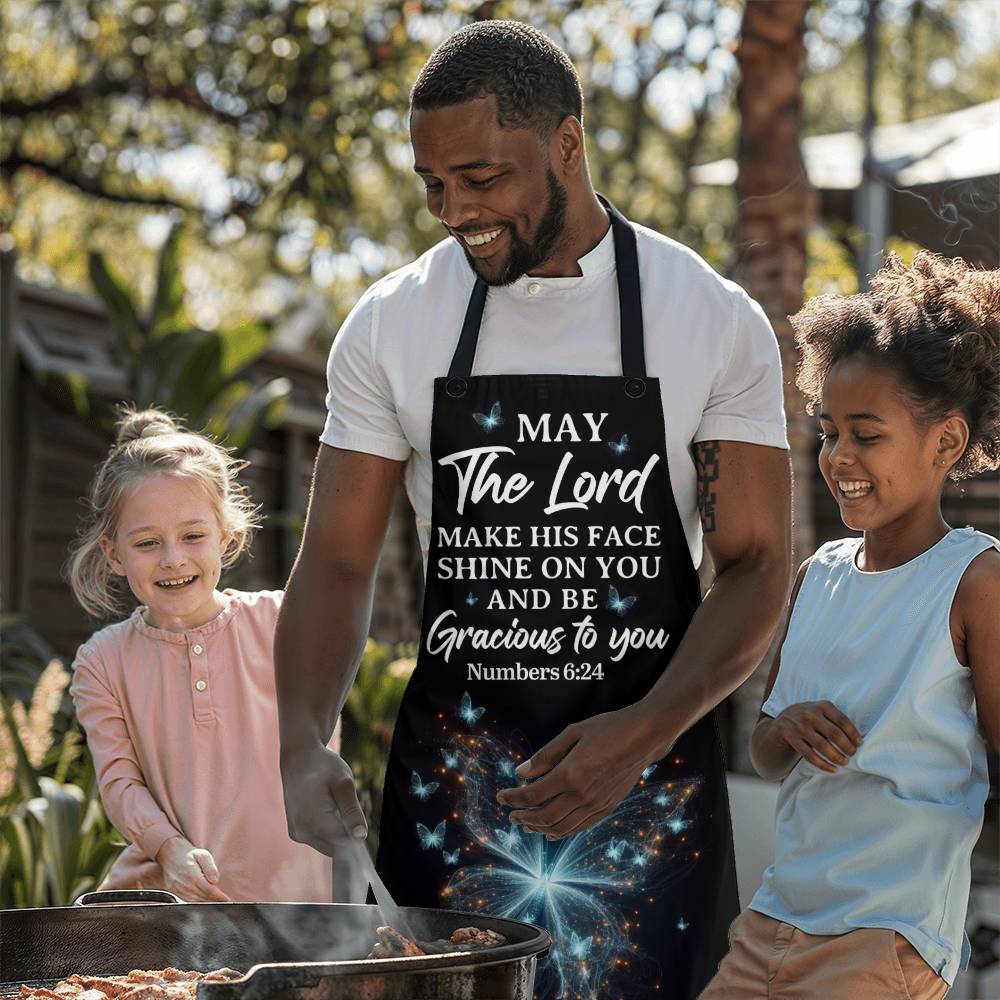 May The Lord Make His Face Shine On You - Numbers 6:24 - Premium Apron - The Shoppers Outlet