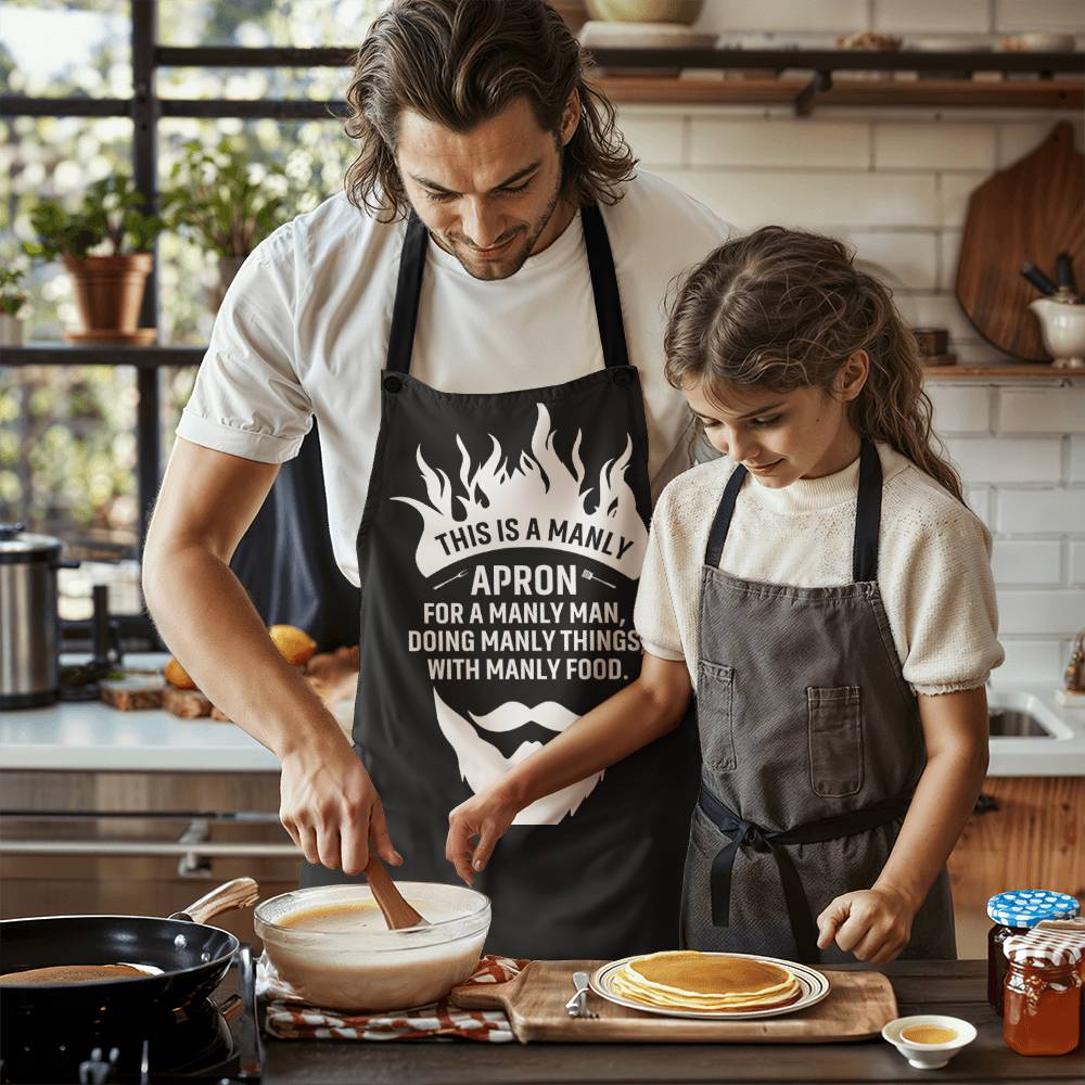 This Is A Manly Apron For A Manly Man - Doing Manly Things  - With Manly Food - Premium Apron - The Shoppers Outlet