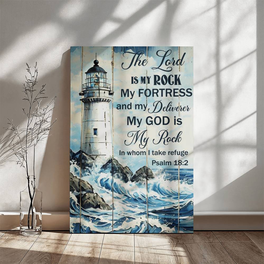 Faith - The Lord Is My Rock - Psalm 18:2 - Gallery Wrapped Canvas. - The Shoppers Outlet