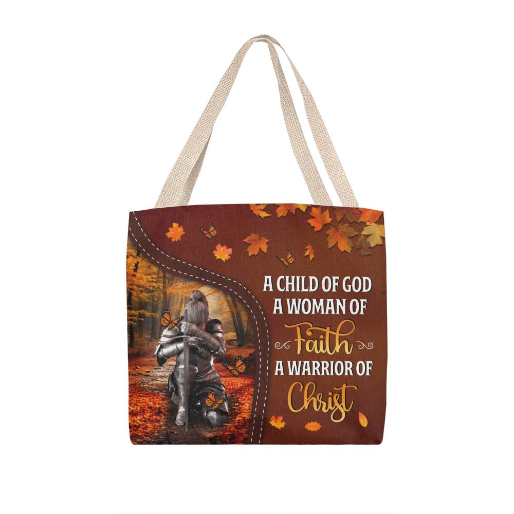 Inspirational - A Child Of God A Woman Of Faith A Warrior Of Christ - Classic Tote Bag - The Shoppers Outlet