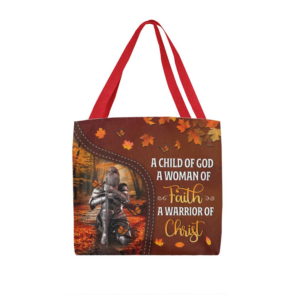 Inspirational - A Child Of God A Woman Of Faith A Warrior Of Christ - Classic Tote Bag - The Shoppers Outlet