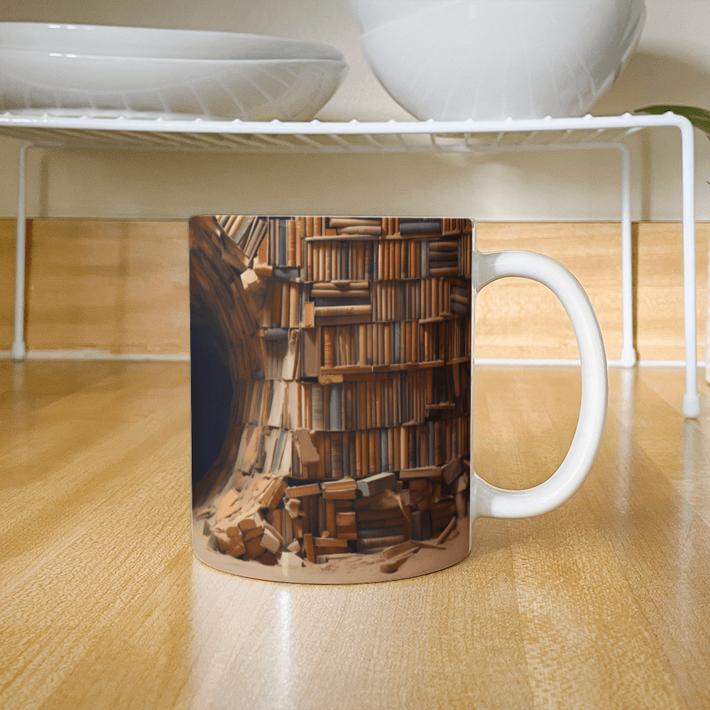 Bookshelf Design Coffee Mug - Ceramic Mug - The Shoppers Outlet