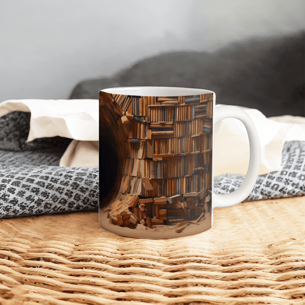 Bookshelf Design Coffee Mug - Ceramic Mug - The Shoppers Outlet