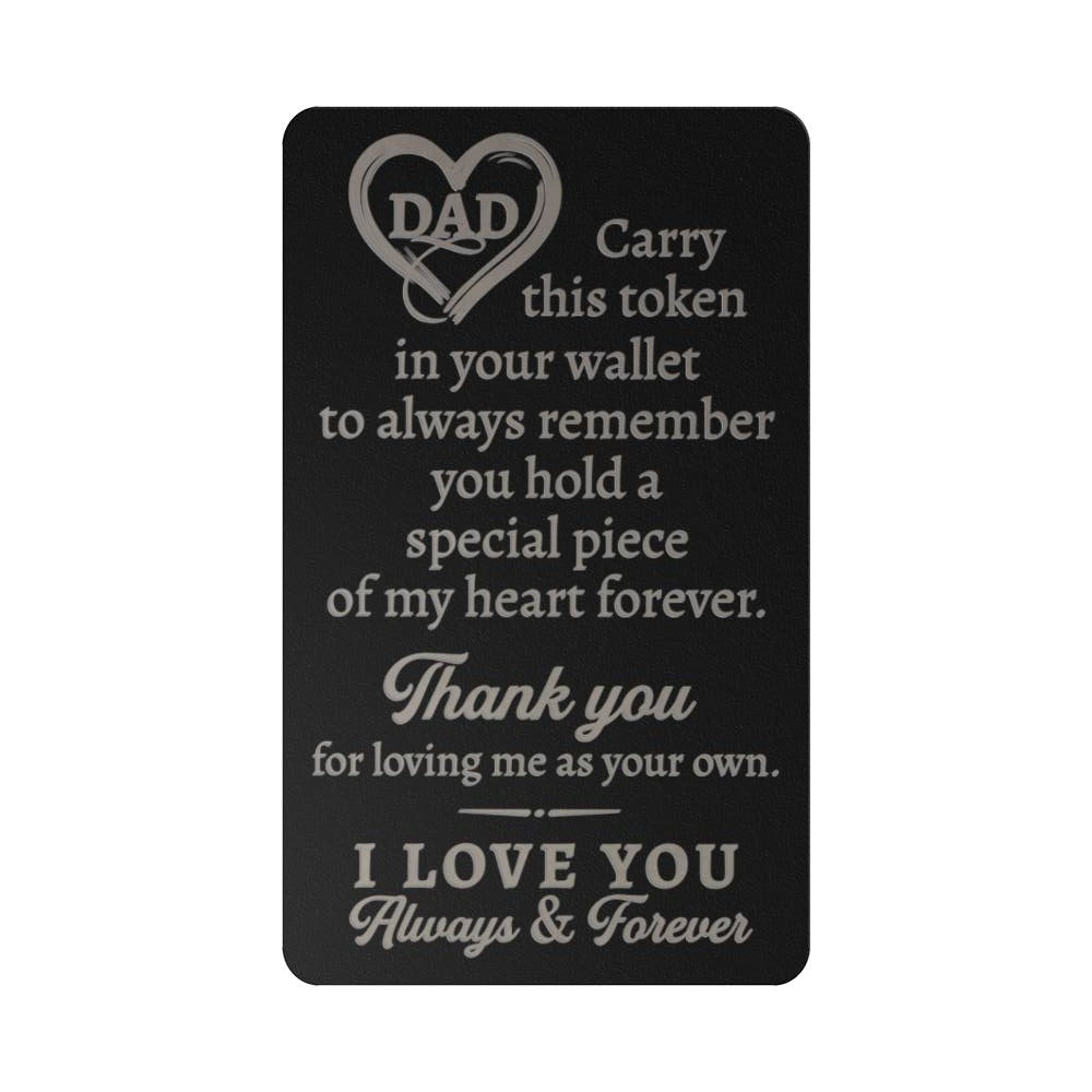 Dad -Carry This Token In Your Wallet - Engraved Metal Wallet Cards - The Shoppers Outlet