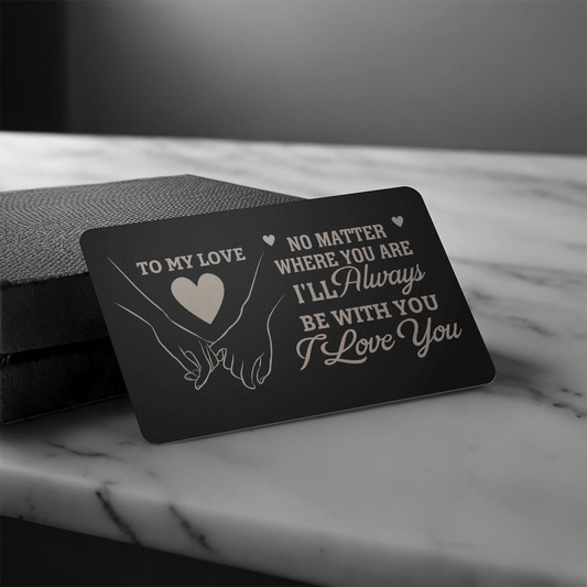 Gift For Soulmate - No Matter Where You Are I'll Always Be With You - Engraved Metal Wallet Cards