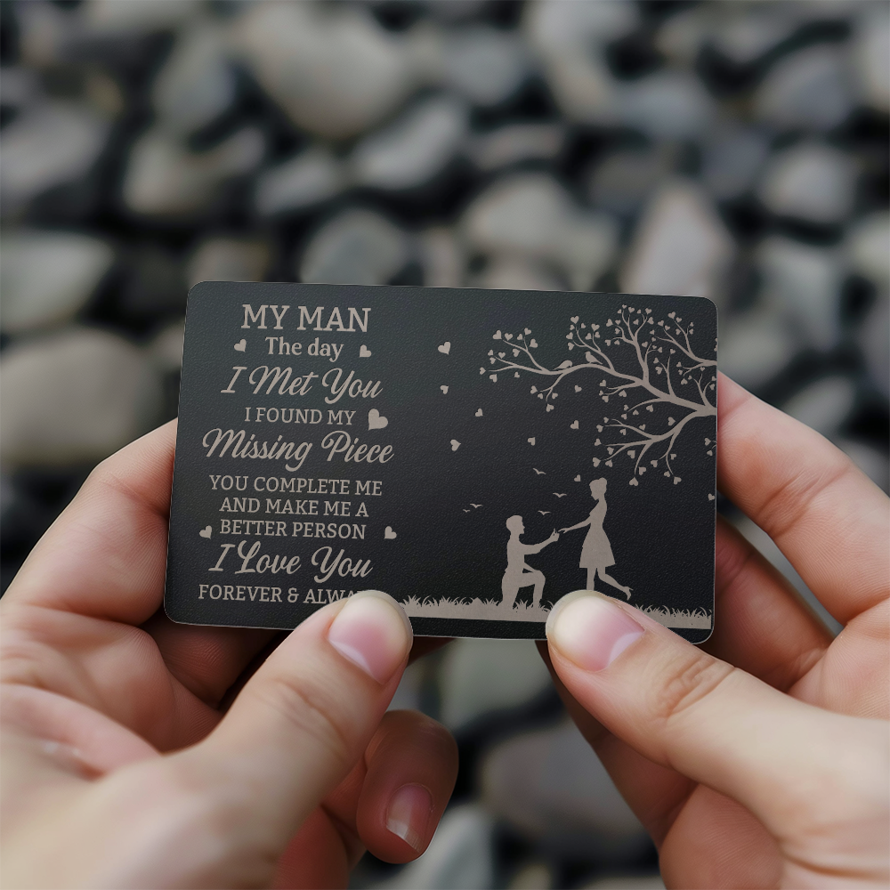 Gift For Soulmate - The Day I Met You - Engraved Metal Wallet Cards