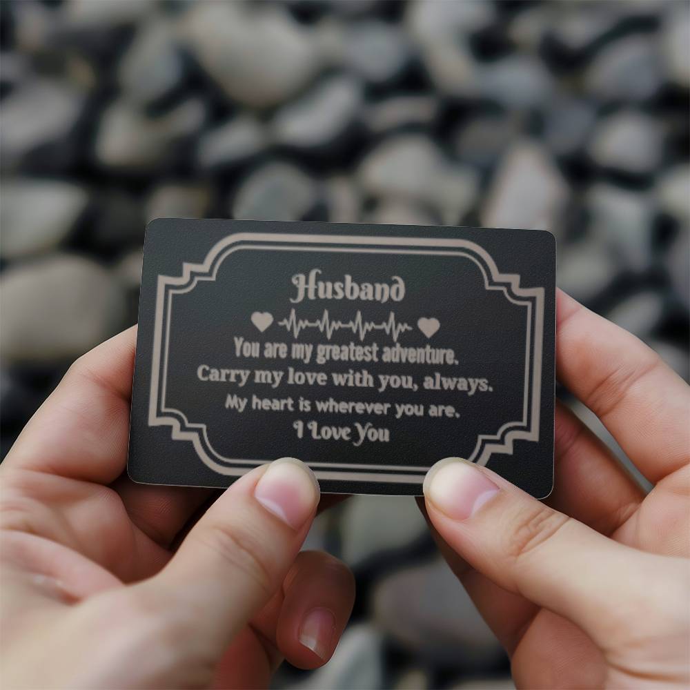 Husband - You Are My Greatest Adventure - Engraved Wallet Card - The Shoppers Outlet