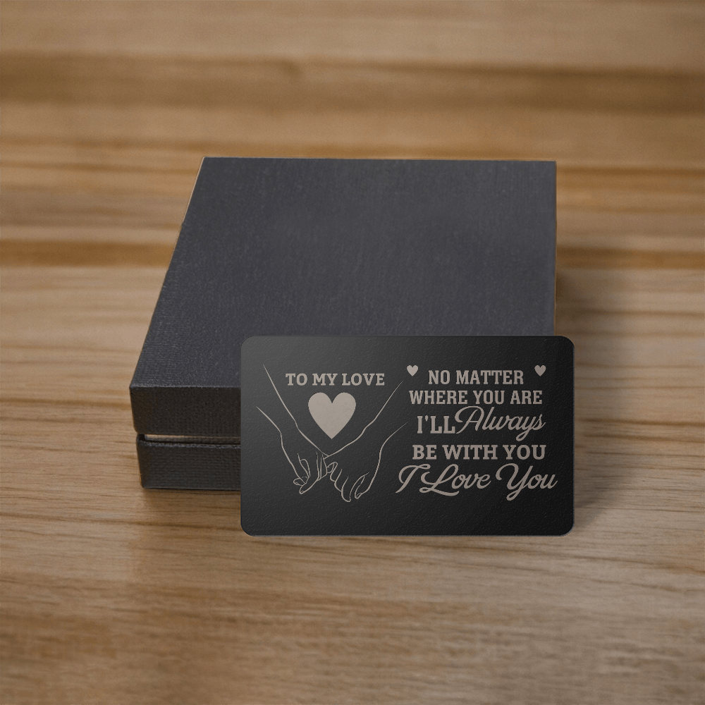 Gift For Soulmate - No Matter Where You Are I'll Always Be With You - Engraved Metal Wallet Cards