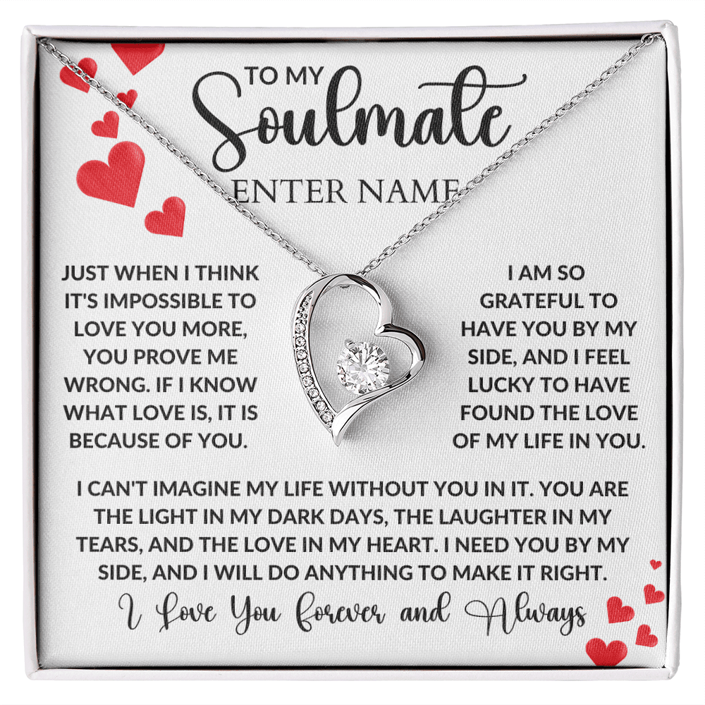 Gift For Soulmate - Personalize Gift - I Love You Forever - Forever Love Necklace - The Shoppers Outlet