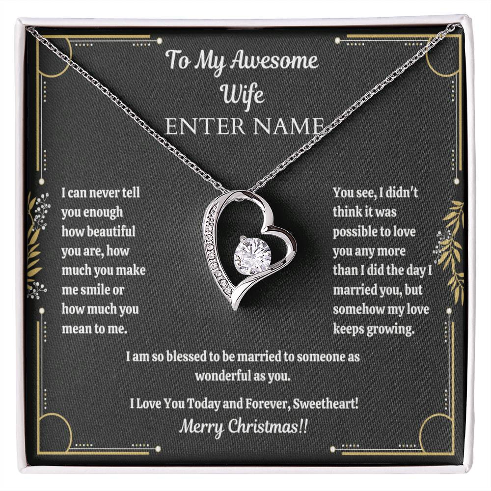 Gift For Wife - I Am So Blessed - Merry Christmas - Forever Love Necklace - The Shoppers Outlet