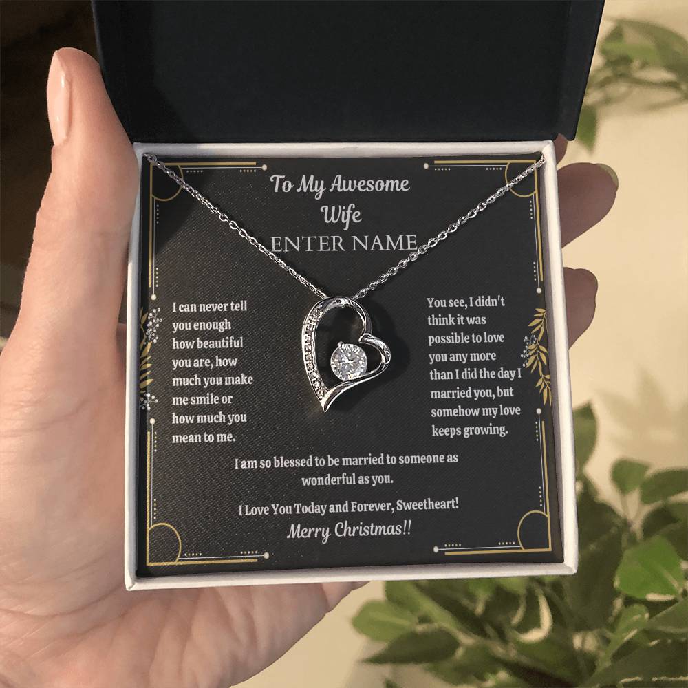 Gift For Wife - I Am So Blessed - Merry Christmas - Forever Love Necklace - The Shoppers Outlet